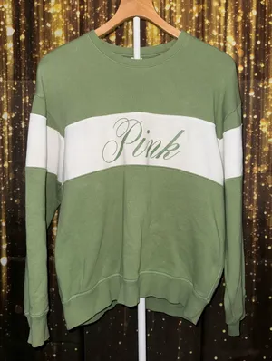 Green and white victoria's secret sweatshirt thumbnail 1