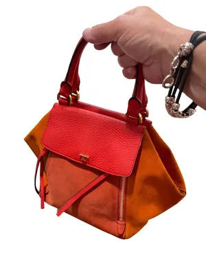 Tory Burch wms red orange suede leather tassled crossbody handbag SKU 10-229 thumbnail 10