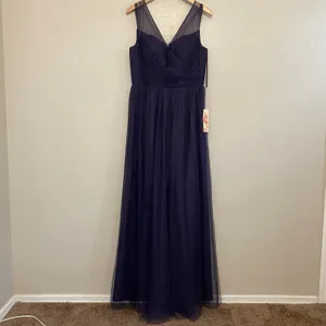 Unique Vintage Maxi Dress Sz 10 Formal Occasion Dark Plum Mesh Sweetheart thumbnail 4