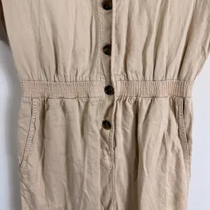 Faherty Arlie Day‎ Tan Linen Blend Button Front Short Sleeve Romper Size Small thumbnail 7