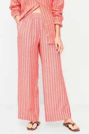 Old navy linen blend striped pants thumbnail 1