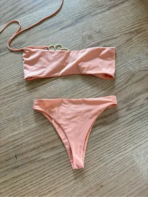 Oh Polly Peach Ring-Detail Bandeau Bikini Set thumbnail 3