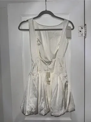 Abercrombie White Sleeveless Open-Back Mini Dress thumbnail 4