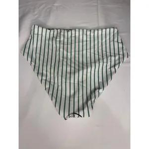 Womens Reversible Green White Vertical Stripe‎ High Waisted Bikini Set Size S thumbnail 3