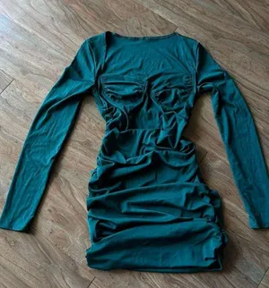 Elegant Green Long Sleeve Dress thumbnail 1