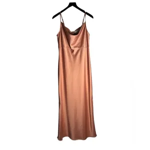 BHLDN x Anthropologie Cali Satin Charmeuse Midi Dress Sedona Sunset Size 10 thumbnail 3