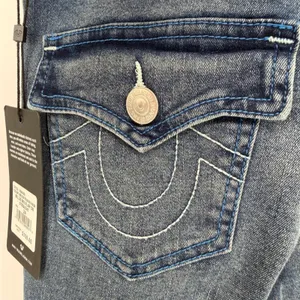 True Religion Billie Mid Rise Flap Straight Jeans Womens 24 Blue Y2K Indie Retro thumbnail 7