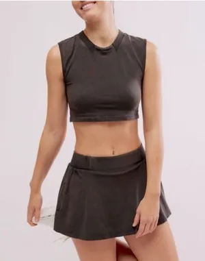 Free People FP Movement Hot Shot Skort Set In Washed black Size XL‎ thumbnail 1