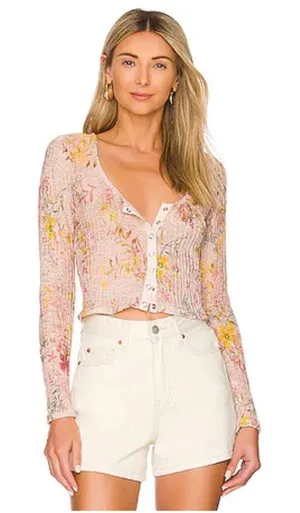 Free People We The Free Women's Angelina Floral Print Crop Top Large thumbnail 1