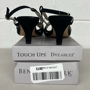 New nib Benjamin walk touch ups sz6.5 black rhinestone open toed strappy heels thumbnail 3