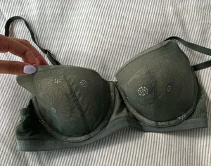 Lace Green and Tan Bra with Rose Gold clasps thumbnail 7