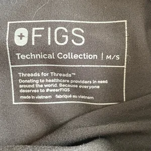 Figs Technical Black Joggers with White Drawstring Medium short thumbnail 6