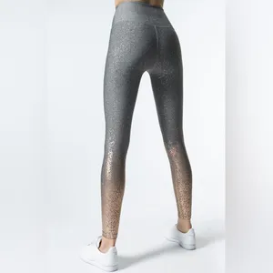 Beyond‎ Yoga Alloy Gray Ombre Rose Gold Speckled High Rise Athletic Leggings thumbnail 3