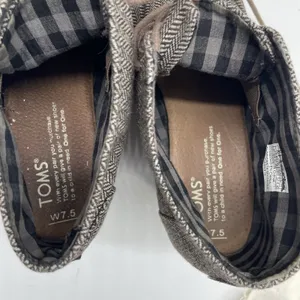 Toms Womens 7.5 Shoes Herringbone Print‎ Desert Ankle Bootie Brown Fabric Wedge thumbnail 6