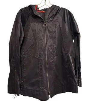 Lilla P Women's Hooded Rain‎ Jacket Black Size S Casual Lightweight thumbnail 1