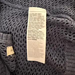 Abercrombie & Fitch Vintage Sweater Dusty Blue Open Knit Waterfall Cardigan M/L thumbnail 3