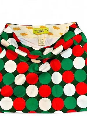 Loudmouth Golf Skirt Red, White, and Green Polka Dot Mini Skirt Sz 2 NWOT thumbnail 3