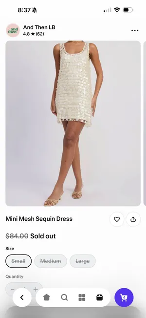 Knit sequin Dres Cream Gold thumbnail 3