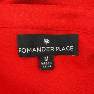 Pomander Place Red Crepe Kenzo Dress Tuckernuck Tiered Smocked Cuff Medium‎ thumbnail 7