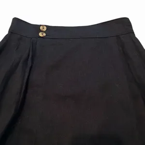 Anthropologie Black Linen Wrap Maxi Skirt Size 2 Minimalist Quiet Luxury Capsule thumbnail 5