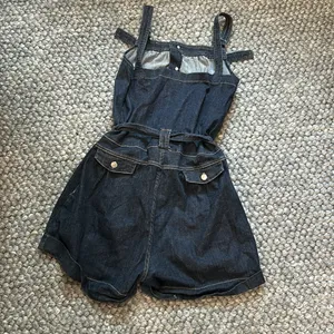 Non Signe Chunky Denim Tie Waist Romper Size M thumbnail 11