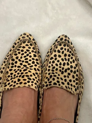 Express Cowhide Leopard-Print Pointed Toe Flats thumbnail 2