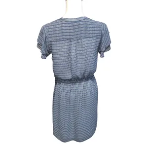 H&M Womens Blue Striped Mini Summer Casual Flutter Sleeve A Line Dress thumbnail 4