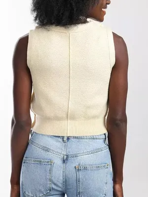 Free People Denson Cropped Sweater Vest size M thumbnail 3