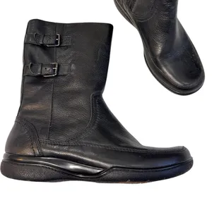 Clarks Black Leather Mid Calf Boots Womens 9.5 Fall Classic Comfort thumbnail 1
