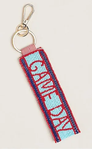 ANTHROPOLOGIE Beaded Bag Charm - Light Blue thumbnail 1