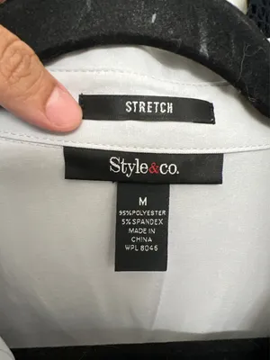 Style & Co Top light gray, new button down blouse size medium 🩷 thumbnail 3