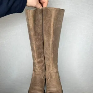 BORN Tall Knee High Boots‎ Leather Size 5 Rustic Brown Zip Side Women thumbnail 3