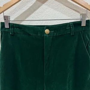 J.ING Jing Green Velvet High Waisted Straight Leg Pants Size L thumbnail 3