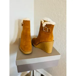 FRANCO‎ SARTO Ulayna Water Resistant Suede Fleece Wedge Bootie, Brown, 11, NWT thumbnail 7