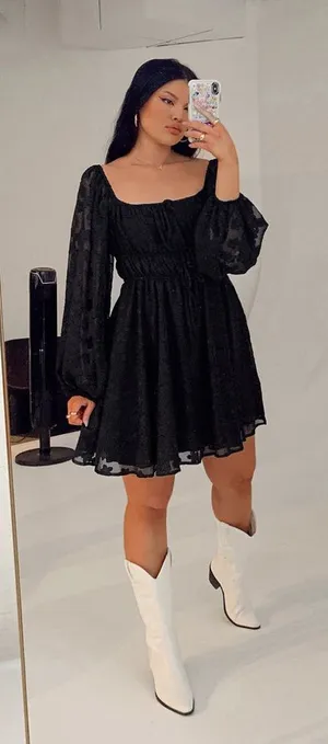 Princess Polly Alisha Long Sleeve Mini Dress in Black Size 4 New with tag thumbnail 1