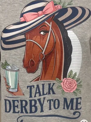 NEW Kentucky Derby-Talk Derby To Me Gray Sweatshirt thumbnail 3