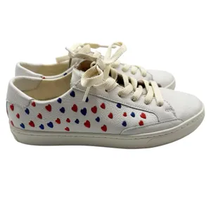 Soludos Ibiza Lace Up White Leather Sneakers Queen of Hearts Size 6.5 thumbnail 2