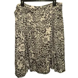 Sigrid‎ Olsen Floral Midi Skirt Brown Cream Size 14 Boho thumbnail 2