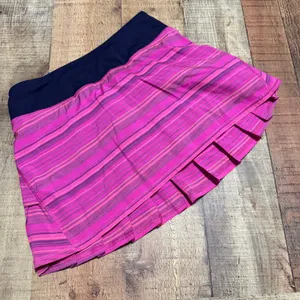 Lululemon Elevation Stripe Pow Pink Pace Setter Skort Skirt Sz 2 Run Athletic thumbnail 1