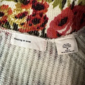Anthropologie Miss Rosie Cardigan Womens M Floral Sleeping On Snow Wool No Belt thumbnail 2