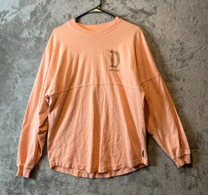 Disneyland‎ Resort Spirit Jersey Shirt Adult XS Peach Coral Gold Glitter Disney thumbnail 1