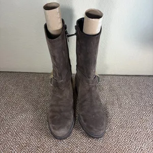 Stuart Weitzman Skipper Slate Gray Suede Mid-Calf Boots Size 6.5M Luxury Casual thumbnail 2