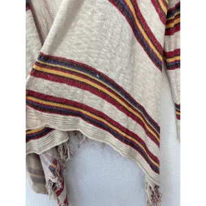 American Rag Cotton Southwestern Western Fall Knit Fringe Cardigan Sweater Large thumbnail 5