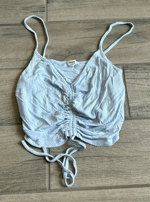 Garage ribbed scrunch front tank top thumbnail 1