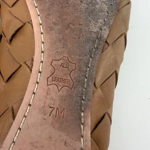 Tory‎ Burch Carlyle Woven Leather Ballet Flats Brown Bow Logo Women's 7M thumbnail 7