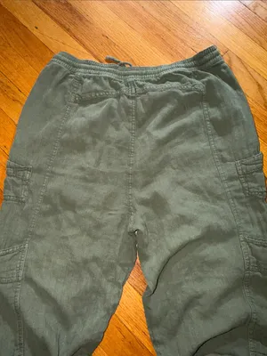 Free People Olive Drawstring Cargo Joggers thumbnail 9