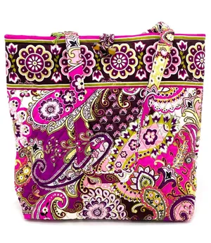NWT Vera Bradley Very Berry Paisley Quilted Tote Bag Pink Purple Floral Made USA thumbnail 1