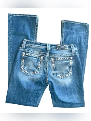 Miss Me Western Floral Border Bootcut Jeans! thumbnail 2