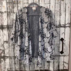 Knox rose gray velvet floral open from cardigan thumbnail 1