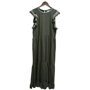 THML size small Flutter Sleeve Olive Dress thumbnail 5